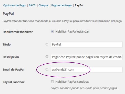 E-mail de PayPal